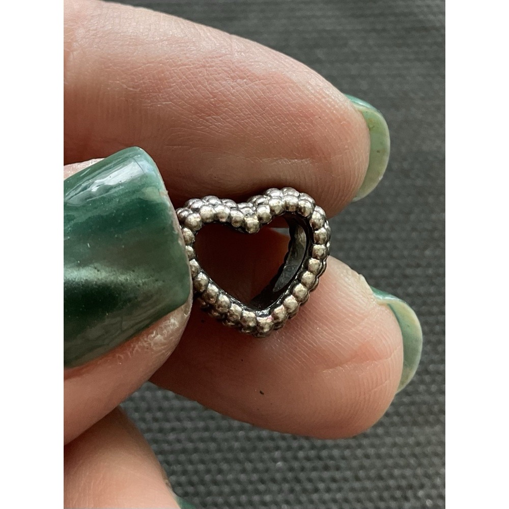 Pandora Beaded Open Heart Charm ALE 925 Sterling Silver